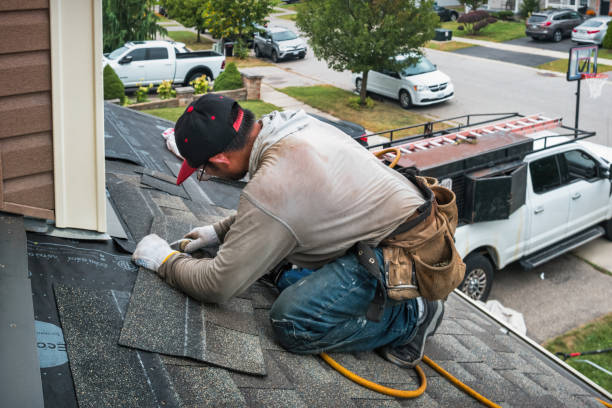 Professional Emergency Roof Repair technician working in Caledonia, IL